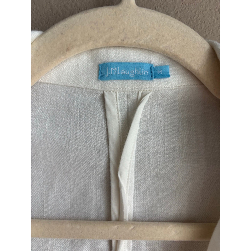 EUC J.McLaughlin Women’s Merona Linen-Blend Jacket in Ivory | Sz M - Picture 2 of 9